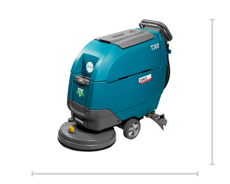 ابعاد اسکرابر زمین‌شوی دستی T300